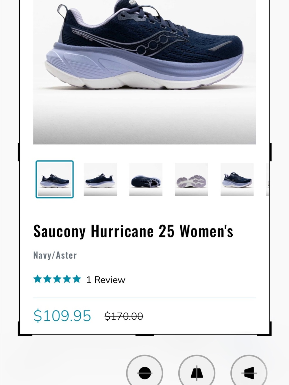 Saucony Women's Hurricane 25 Running Shoes — Navy/Aster size 9